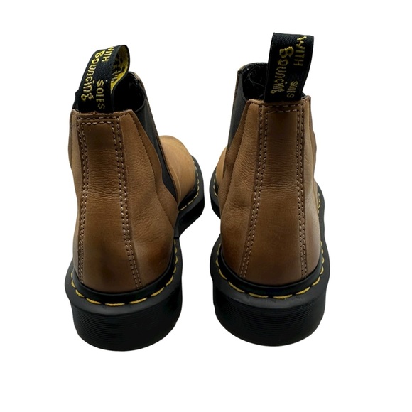 Dr Doc Martens Women's 6 Bianca Chelsea Boot Ankle Bootie Brown Cognac Leather - Picture 5 of 9